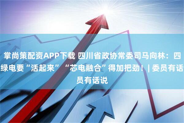 掌尚策配资APP下载 四川省政协常委司马向林：四川绿电要“活起来” “芯电融合”得加把劲！| 委员有话说