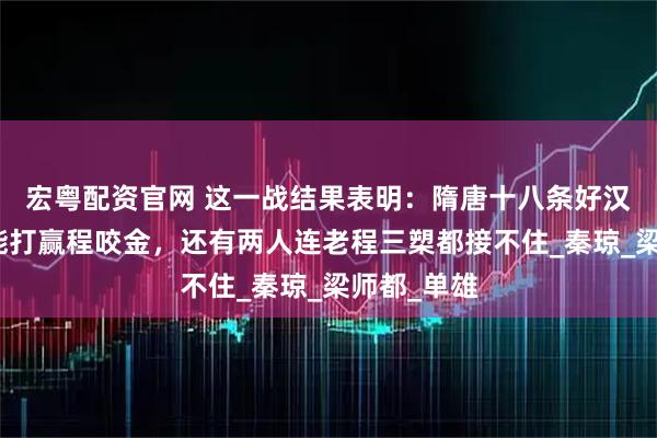 宏粤配资官网 这一战结果表明：隋唐十八条好汉只有三人能打赢程咬金，还有两人连老程三槊都接不住_秦琼_梁师都_单雄