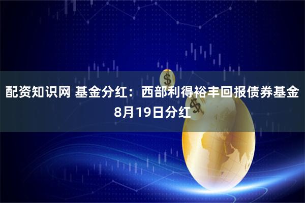 配资知识网 基金分红：西部利得裕丰回报债券基金8月19日分红